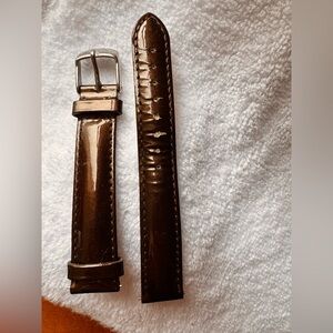 MICHELE - 16mm genuine patent leather watch band made in France.